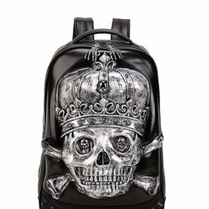 silver skull backpack rucksack