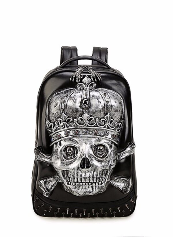 silver skull backpack rucksack
