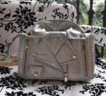Chain-Collar Detailed Genuine Leather Shoulder Bag
