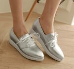 Hidden Heel Lace-Up Leather Shoes