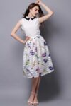 Bird Print Chiffon Summer Midi Dress