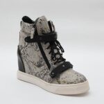 Edgy Snake Print Hidden Heel Sneakers