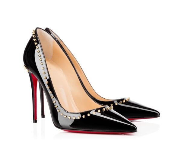 Luxury Studded Patent Stiletto Heels 1 studded rivet black patent stiletto