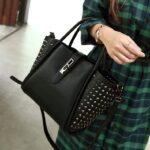 Luxurious Studded Trapeze Top Handle Arm Bag