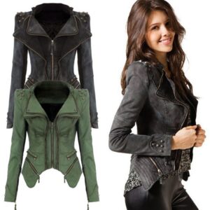 Edgy Rivet Detail Denim Jacket