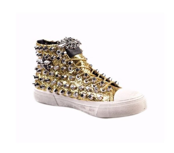 studded rivet gold color sneaker