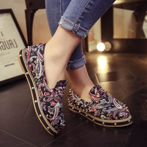 Bold Studded Embossed Vegan Leather Shoes 1 studded rivet leather shoes