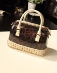 Statement Studded Leopard Silicone Shoulder Bag