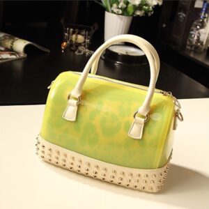 Statement Studded Leopard Silicone Shoulder Bag