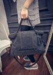 Studded Tassel Vegan Suede Shoulder Bag