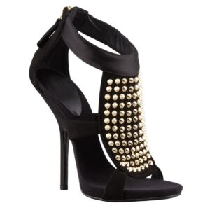 Elegant Studded Suede Thin High Heel Stiletto Sandals