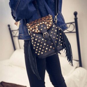 Rebellious Studded Fringe Mini Backpack