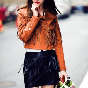 Bohemian Tassel Short Genuine Leather Jacket