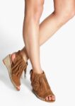Bohemian Fringed Vegan Suede Espadrille Wedges