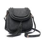 Stunning Tassel Woven Studded Vegan Crossbody Bag