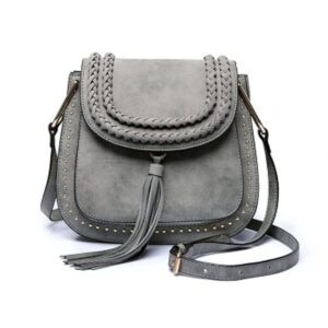 Stunning Tassel Woven Studded Vegan Crossbody Bag