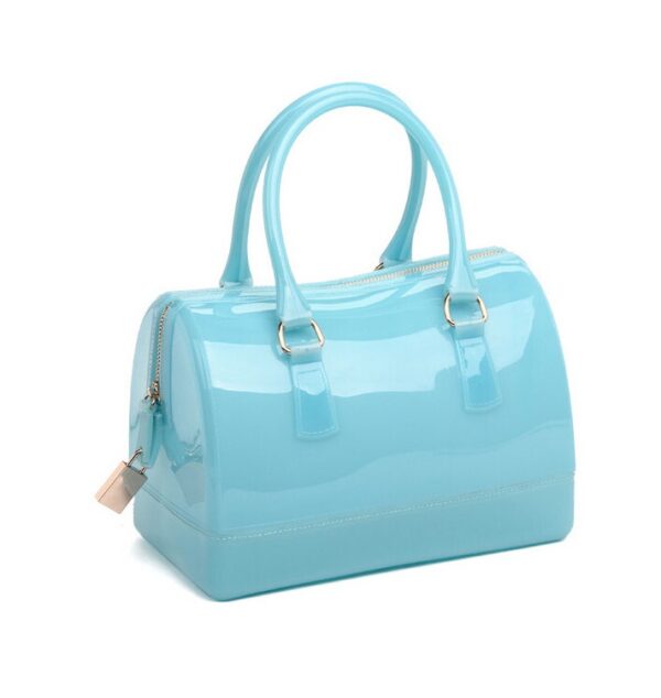 turquoise metal zip up pvc silicone bag