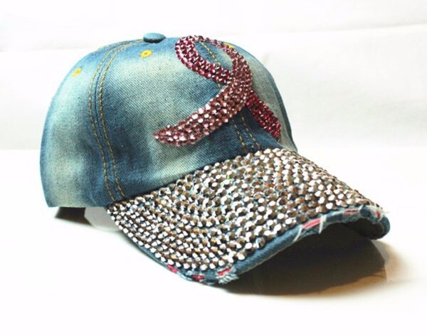 turquoise rhinestone studded rivet denim denim hat