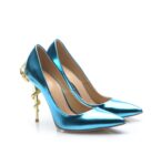 Exotic Snake Heel Detail Patent Stiletto Pumps