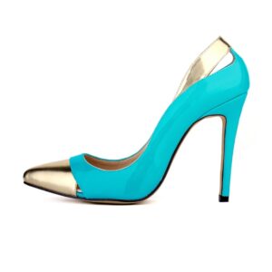 Glamorous Metallic Bronze Toe Vegan Patent Stiletto