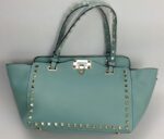 Rock-chic Studded Trapeze Genuine Leather Arm Bag