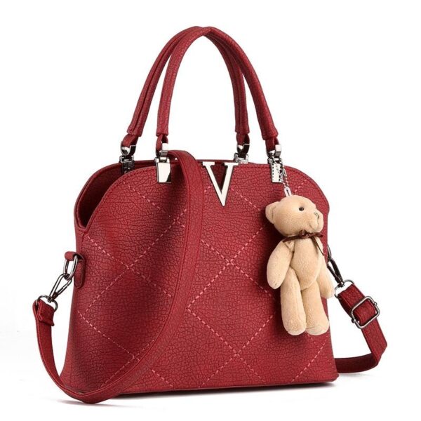 Timeless Quilted Genuine Leather V-Arm Bag 4 v neck leather burgundy shoulder bag