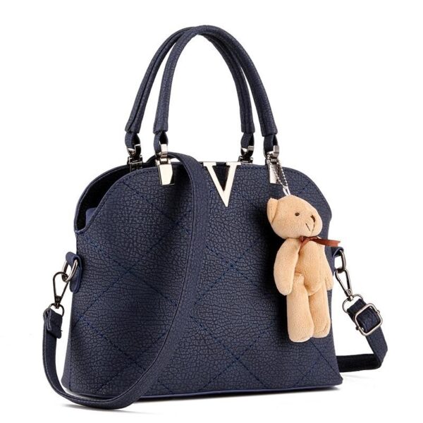 Timeless Quilted Genuine Leather V-Arm Bag 5 v neck leather navy shoulder bag