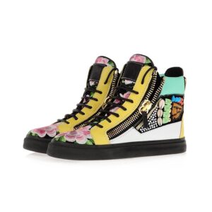 Eclectic Vintage Embroidered Leather Sneakers