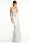 Beaded Lace Strapless Mermaid Evening Gown