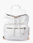 Elegant White Vegan Leather Minimalist Backpack