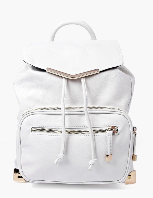 white leather bucket backpack rucksack