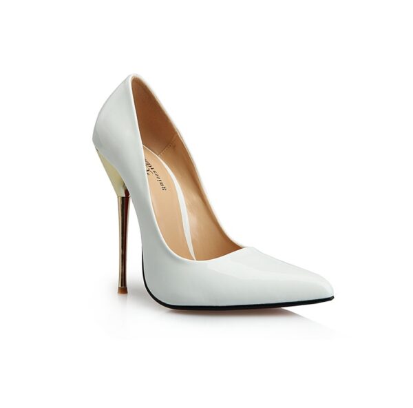 white metal women high heel patent stiletto