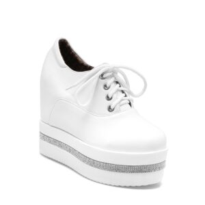 Sparkling Rhinestone Platform Hidden Heel Sneakers
