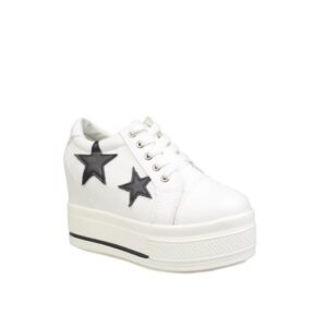 Comfortable Star Detail High Platform Hidden Heel Sneakers