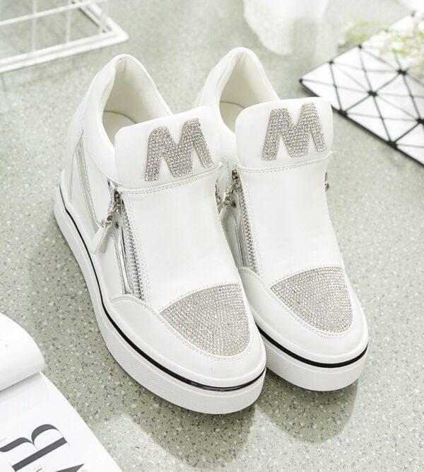 white swarovski rhinestone sneaker sport shoes