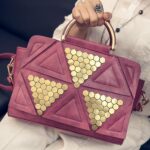 Sophisticated Geometric Triangle Design Leather Bag