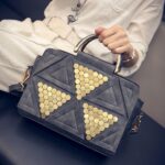 Sophisticated Geometric Triangle Design Leather Bag