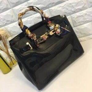 Trendy Scarf Handle Silicone Shoulder Bag