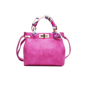 Scarf Detail Soft Leather Handbag
