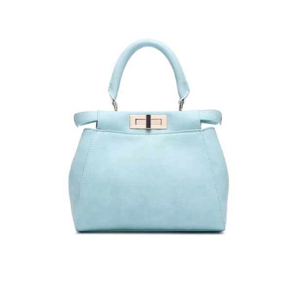 Scarf Detail Soft Leather Handbag 5 with scarf ice blue leather bag