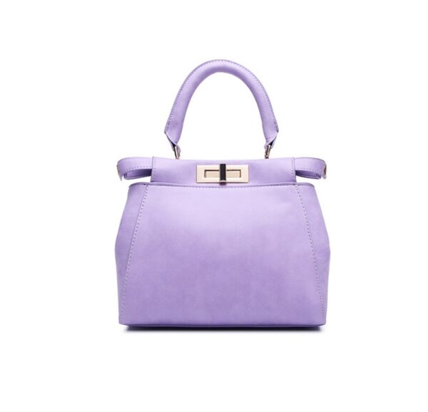 Scarf Detail Soft Leather Handbag 7 with scarf lilac leather bag