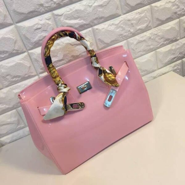 with scarf open pink silicone sleeve bag