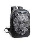 Wild 3D Wolf Studded Genuine Leather Backpack