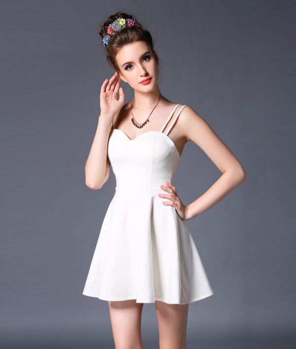 Elegant Strappy Pleated Mini Dress 1 women chic outfits 2026 chest low cut pleated mini dress