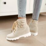Elegant Buckled Hidden Heel Genuine Nubuck Ankle Boots