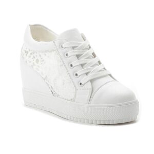 Wedding Height Increasing Lace Hidden Heel Sneakers