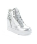 Confidently Elevated Zipper Hidden Heel Sneakers