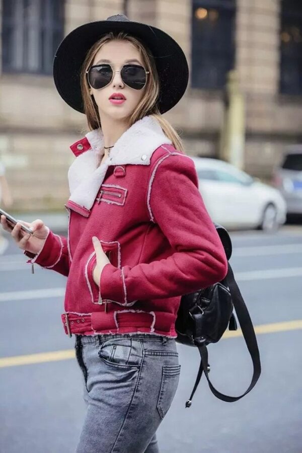women red suede jacket models