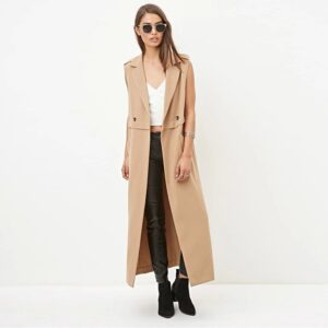 Elegant Long Crossover Trench Vest