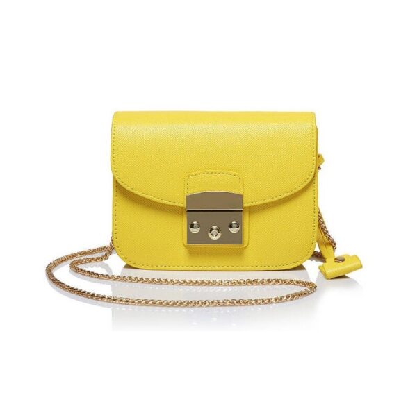 yellow chained small sleeve bag